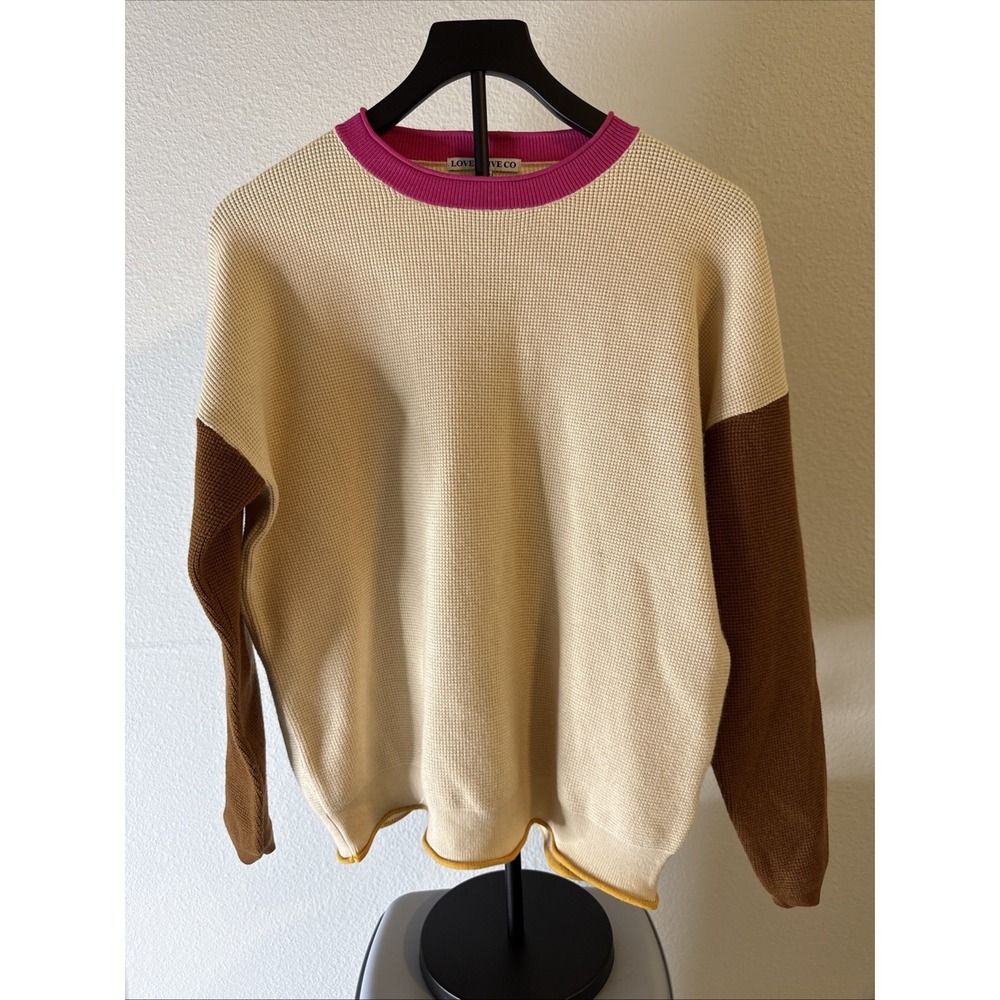 Love Olive & Co Women's Long Sleeve Waffle Knit Top Multicolor Size XS